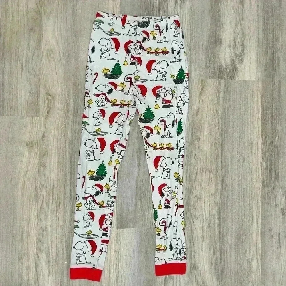 Pottery Barn Kids Peanuts Snoopy Christmas Cotton Fitted Pajama Pants Size 8